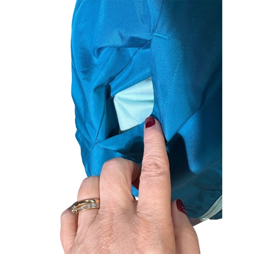 Eddie Bauer Girls Hooded Windbreaker Jacket Blue Teal Colorblock Size M 10 - Picture 5 of 10